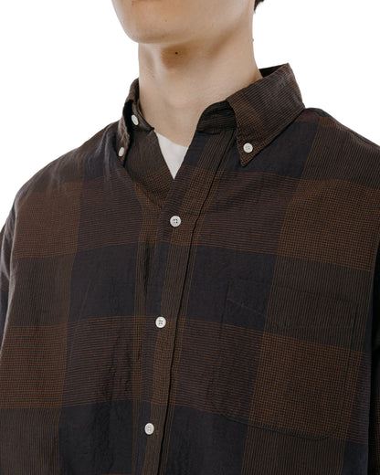lost & found Beams Plus Beams Plus B.D. Classic Fit Cotton Linen Cord Check Black/Brown