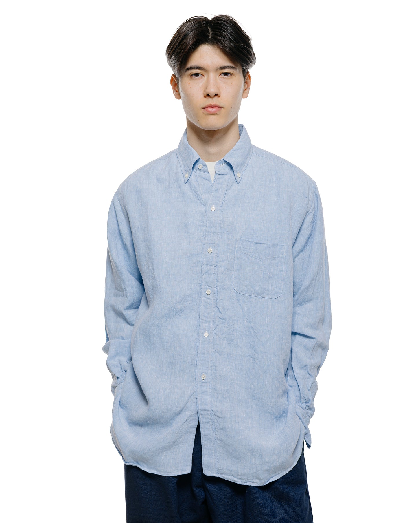 lost & found Beams Plus Beams Plus B.D. Classic Fit Linen Chambray Blue