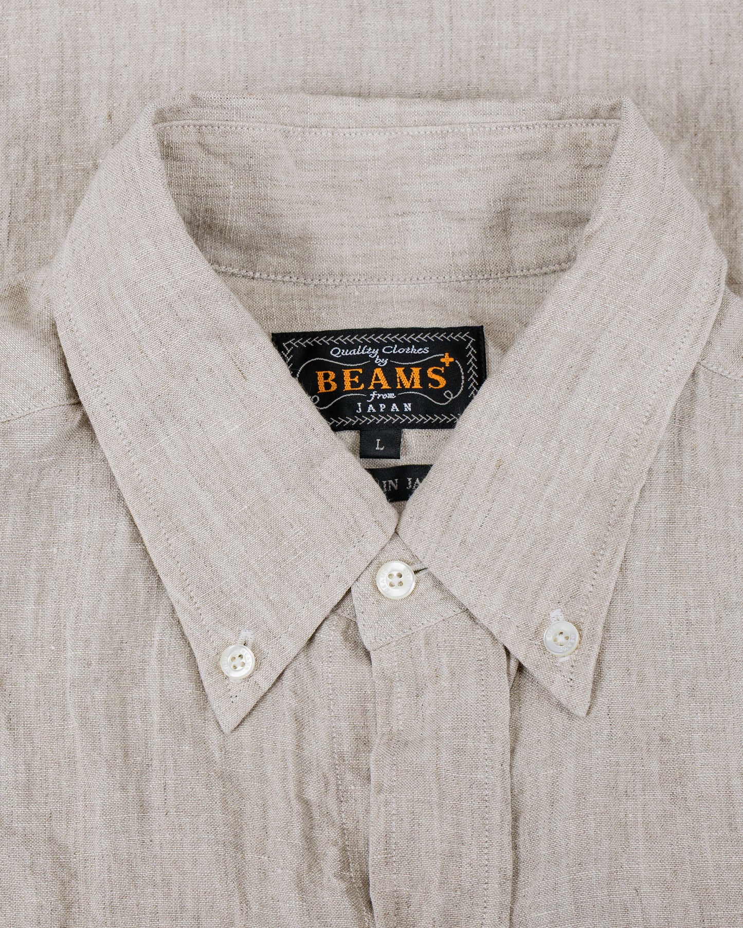 lost & found Beams Plus Beams Plus B.D. Classic Fit Linen Chambray Natural