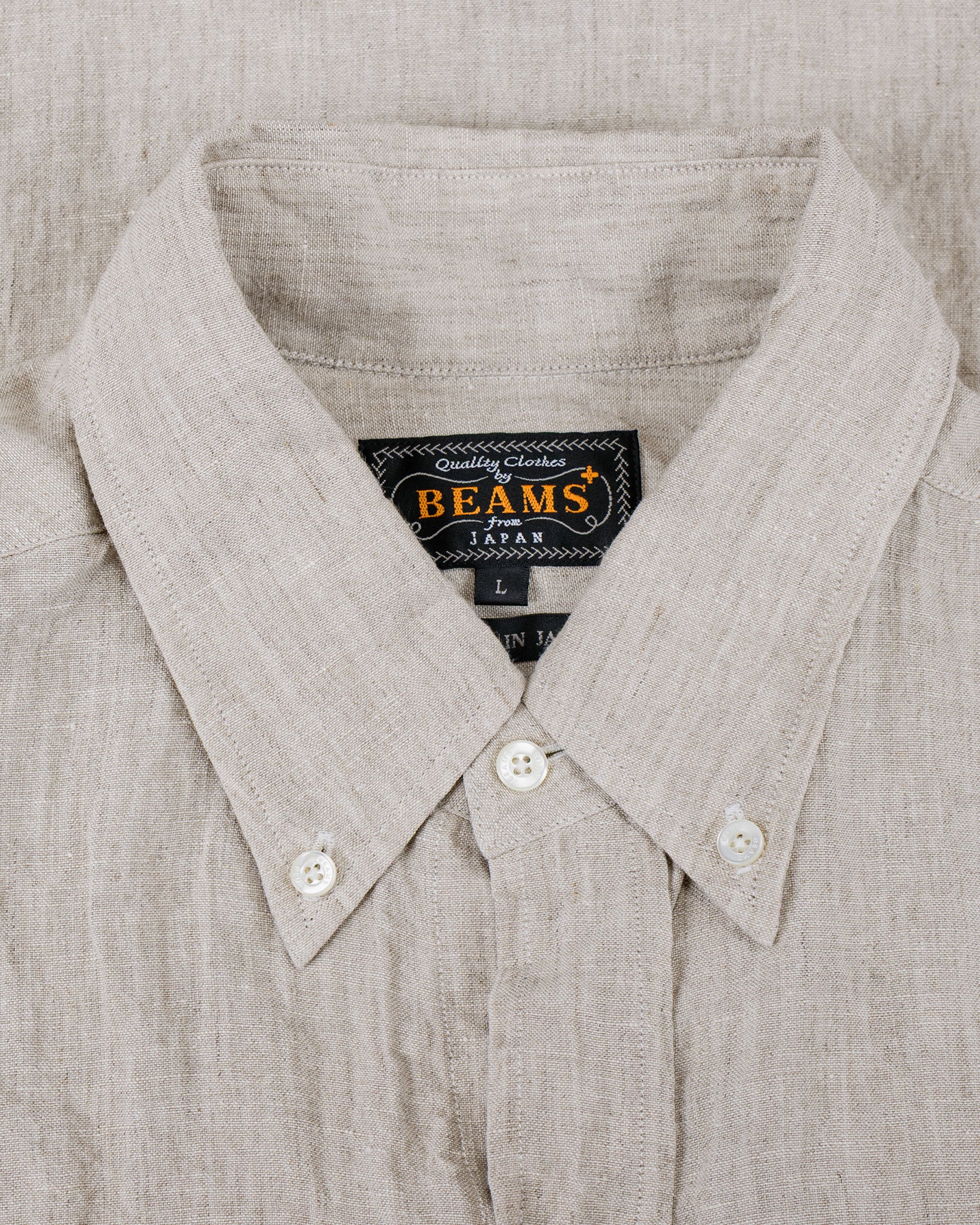 lost & found Beams Plus Beams Plus B.D. Classic Fit Linen Chambray Natural