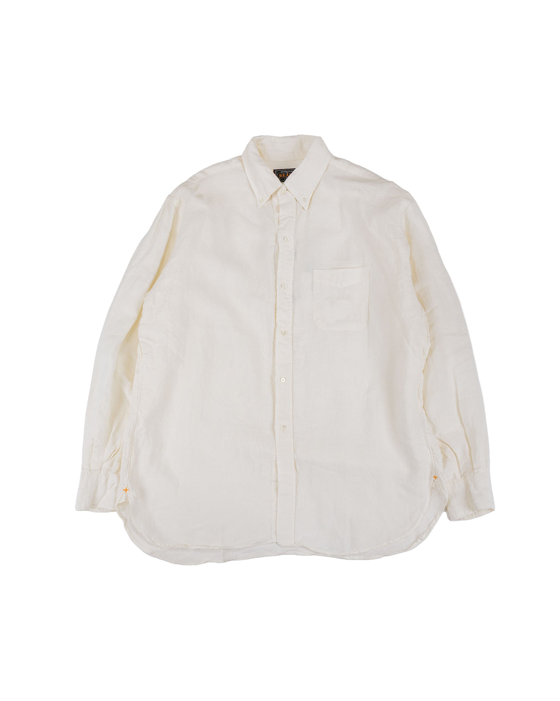 lost & found Beams Plus Beams Plus B.D. Classic Fit Linen Chambray White
