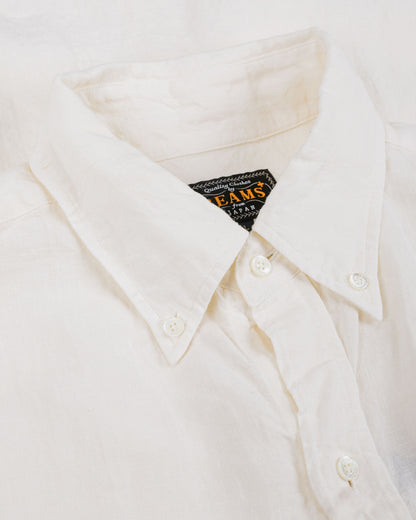 lost & found Beams Plus Beams Plus B.D. Classic Fit Linen Chambray White