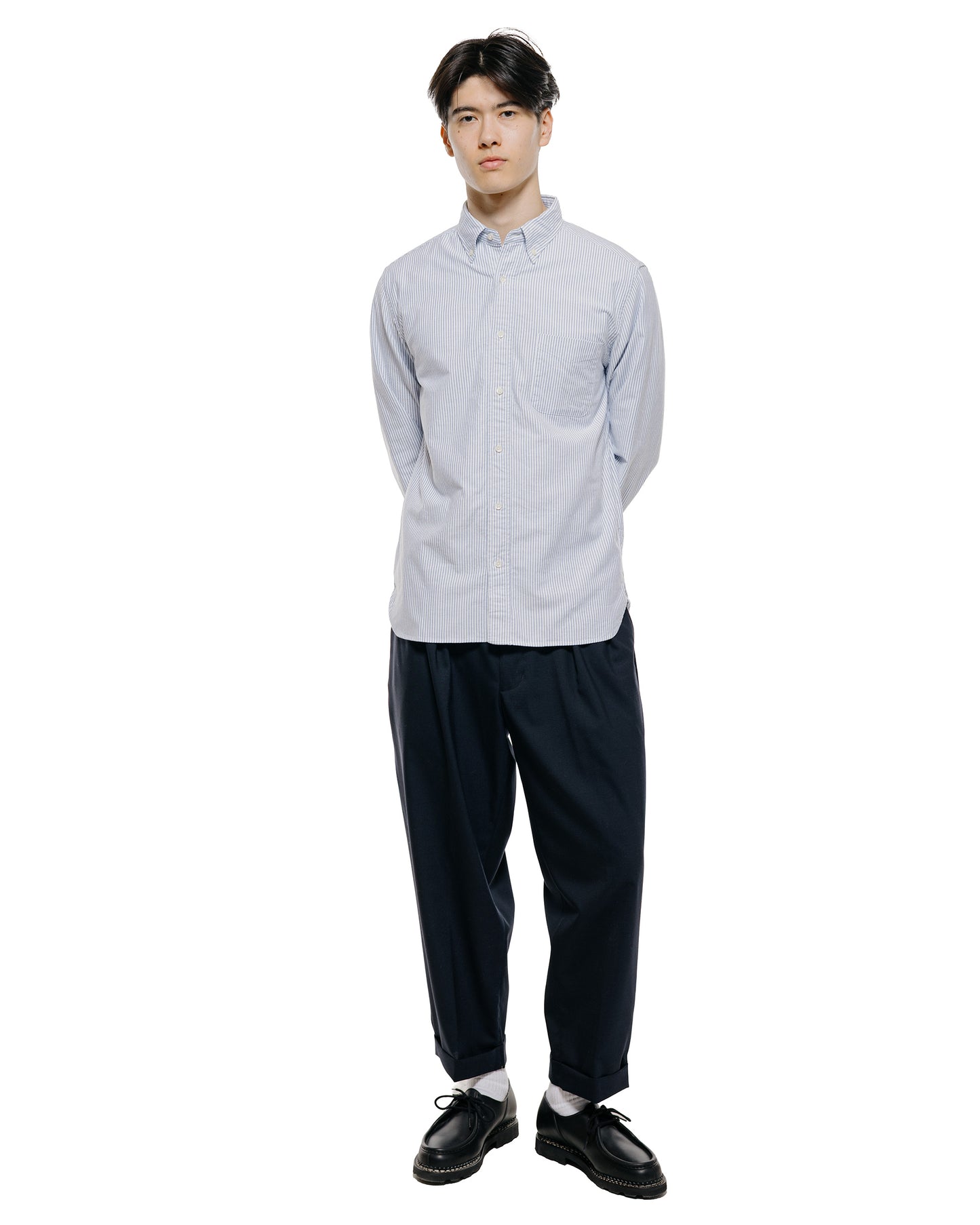 lost & found Beams Plus Beams Plus B.D. Oxford Candy Stripe Blue