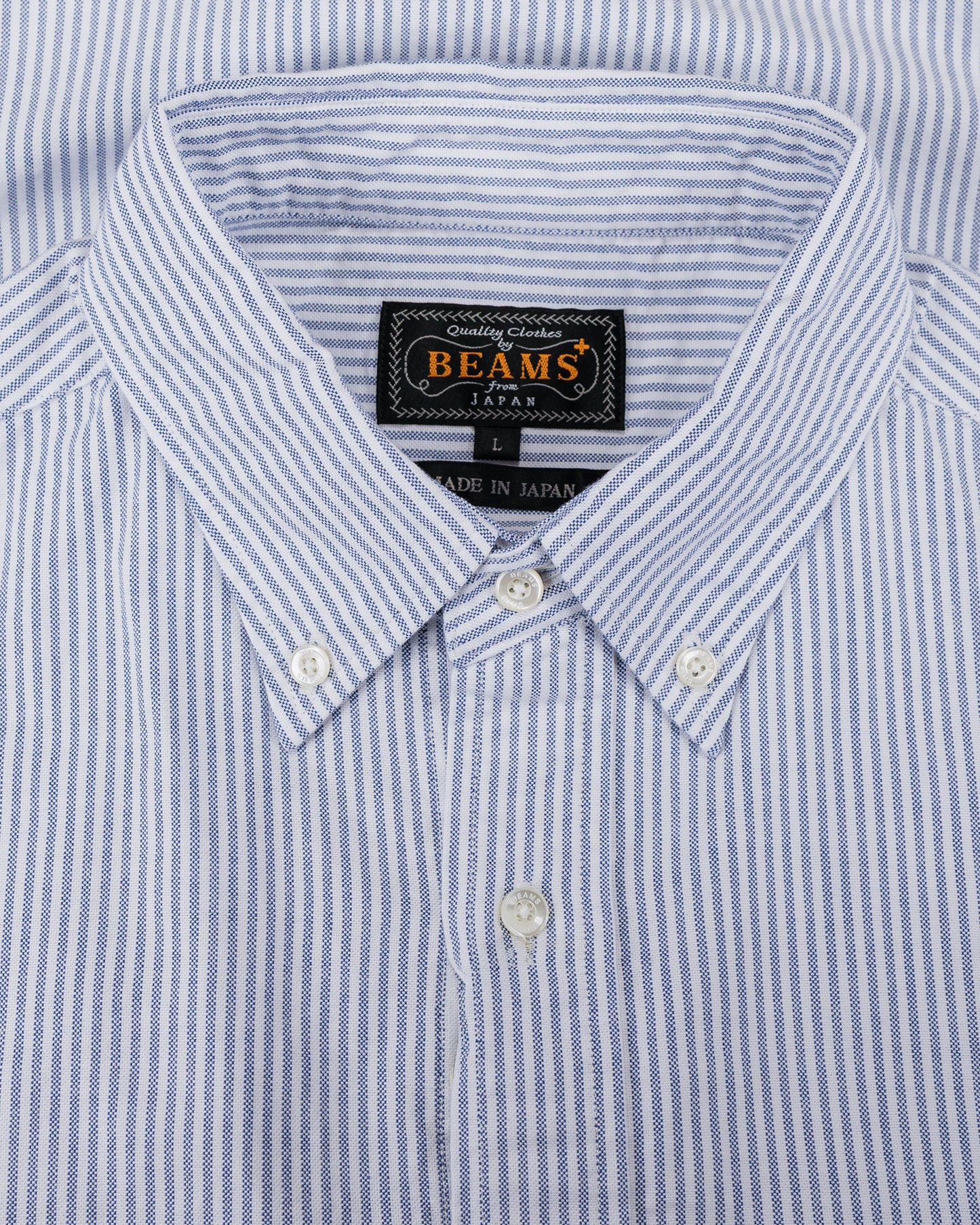lost & found Beams Plus Beams Plus B.D. Oxford Candy Stripe Blue
