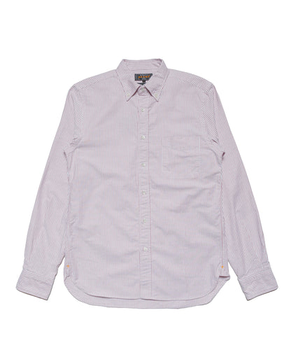 lost & found Beams Plus Beams Plus B.D. Oxford Candy Stripe Wine