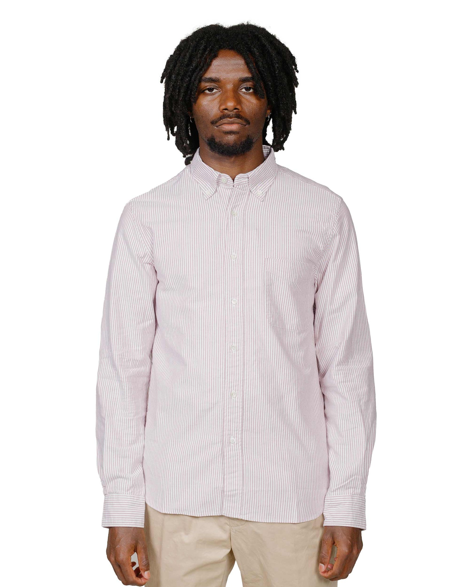 lost & found Beams Plus Beams Plus B.D. Oxford Candy Stripe Wine