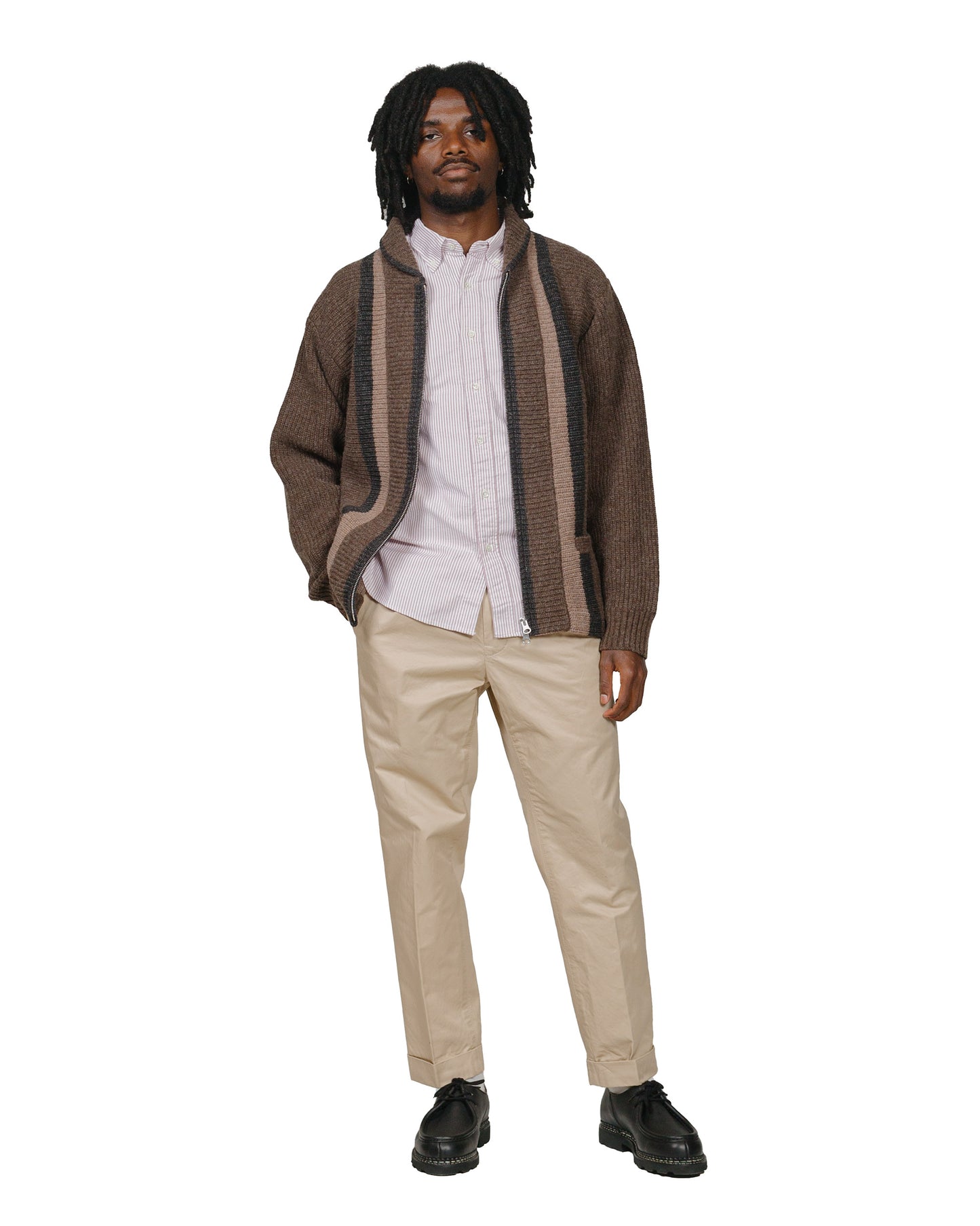 lost & found Beams Plus Beams Plus B.D. Oxford Candy Stripe Wine