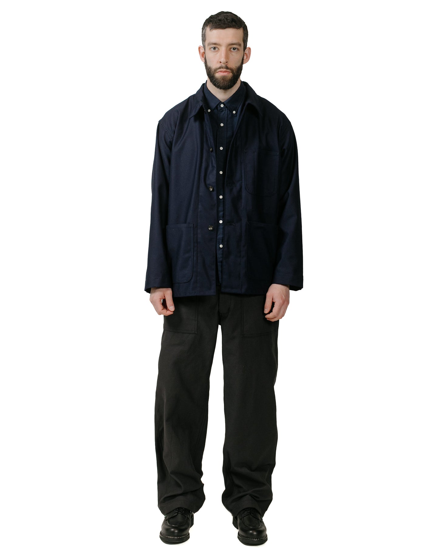 lost & found Beams Plus Beams Plus B.D. Short Sleeve COOLMAX® Linen Navy