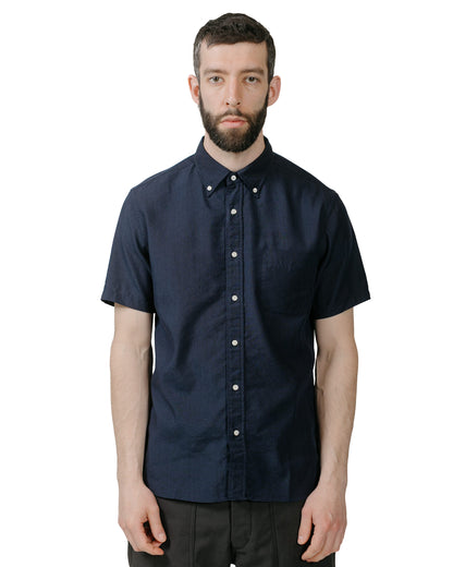 lost & found Beams Plus Beams Plus B.D. Short Sleeve COOLMAX® Linen Navy