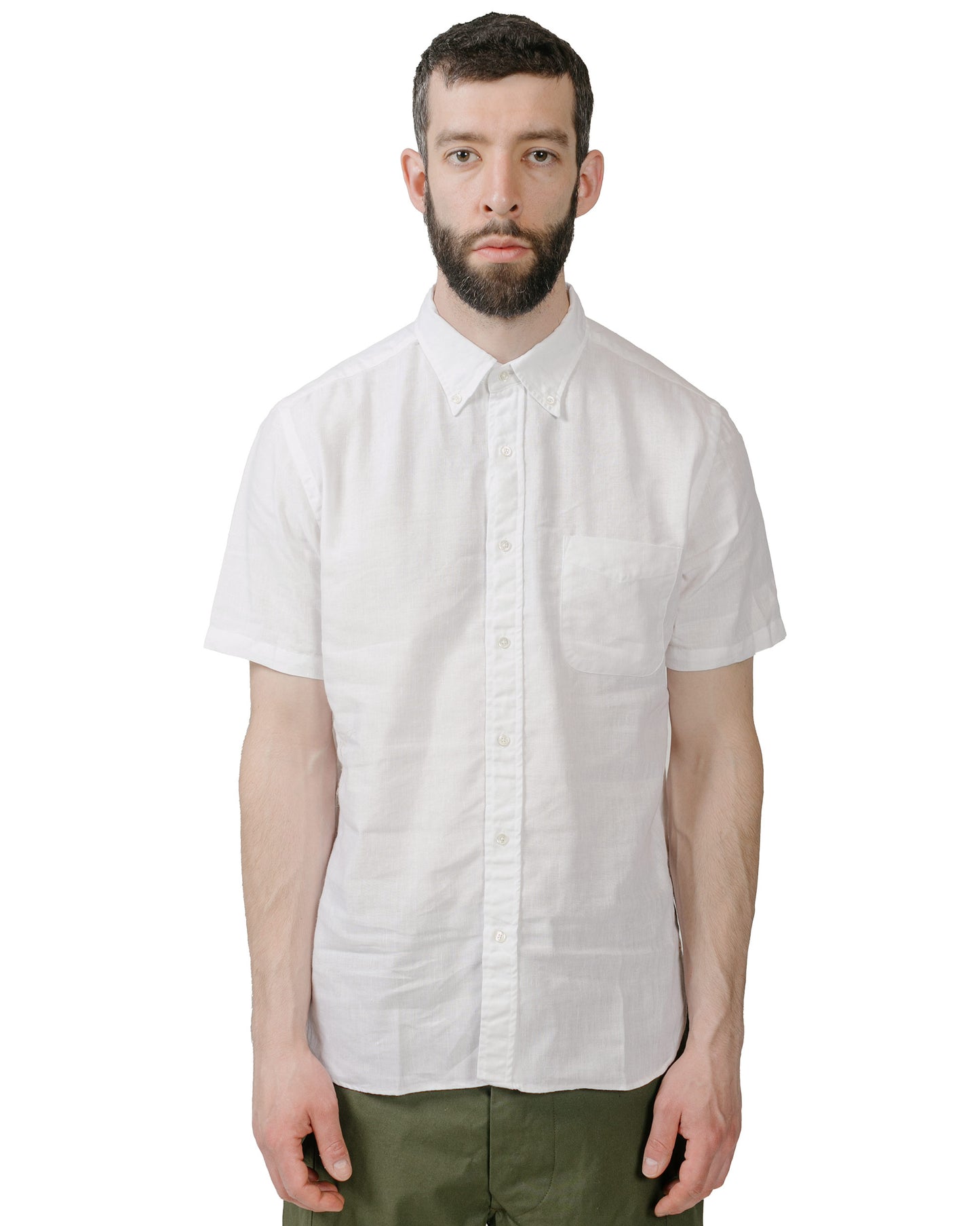 lost & found Beams Plus Beams Plus B.D. Short Sleeve COOLMAX® Linen White