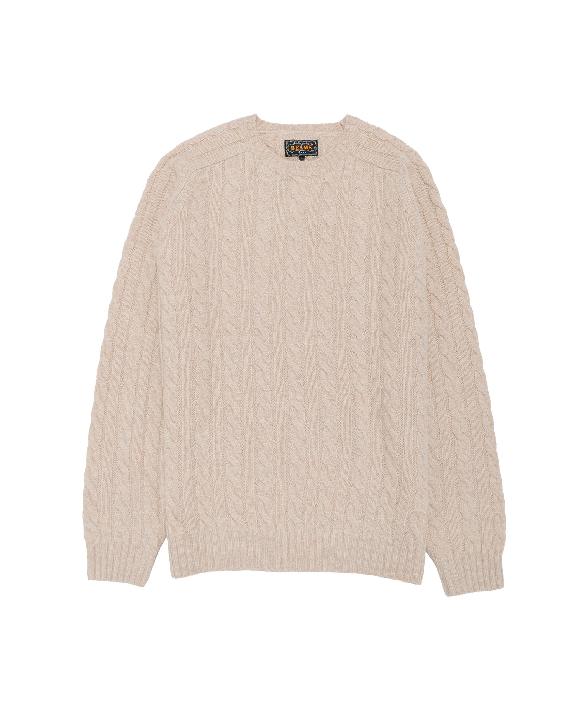 lost & found Beams Plus Beams Plus Cable Crew 5G Beige