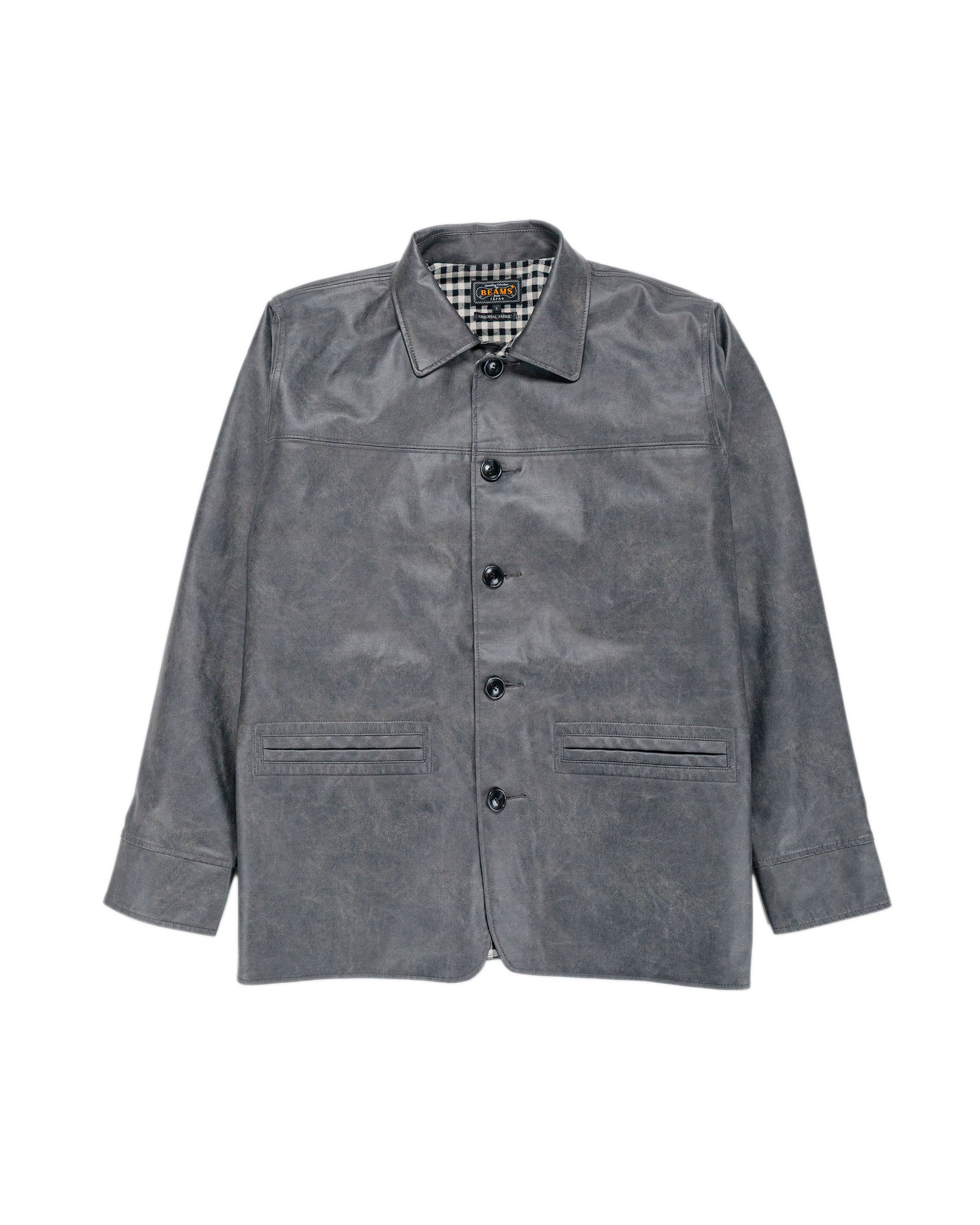 lost & found Beams Plus Beams Plus Car Coat Aged Fake Leather Black