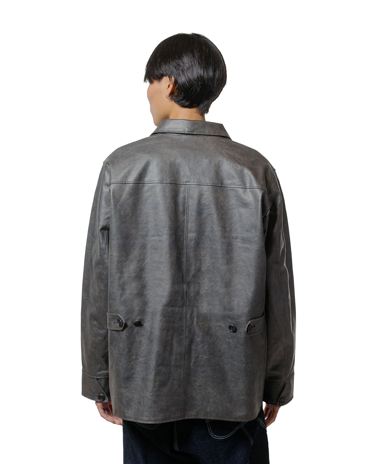 lost & found Beams Plus Beams Plus Car Coat Aged Fake Leather Black