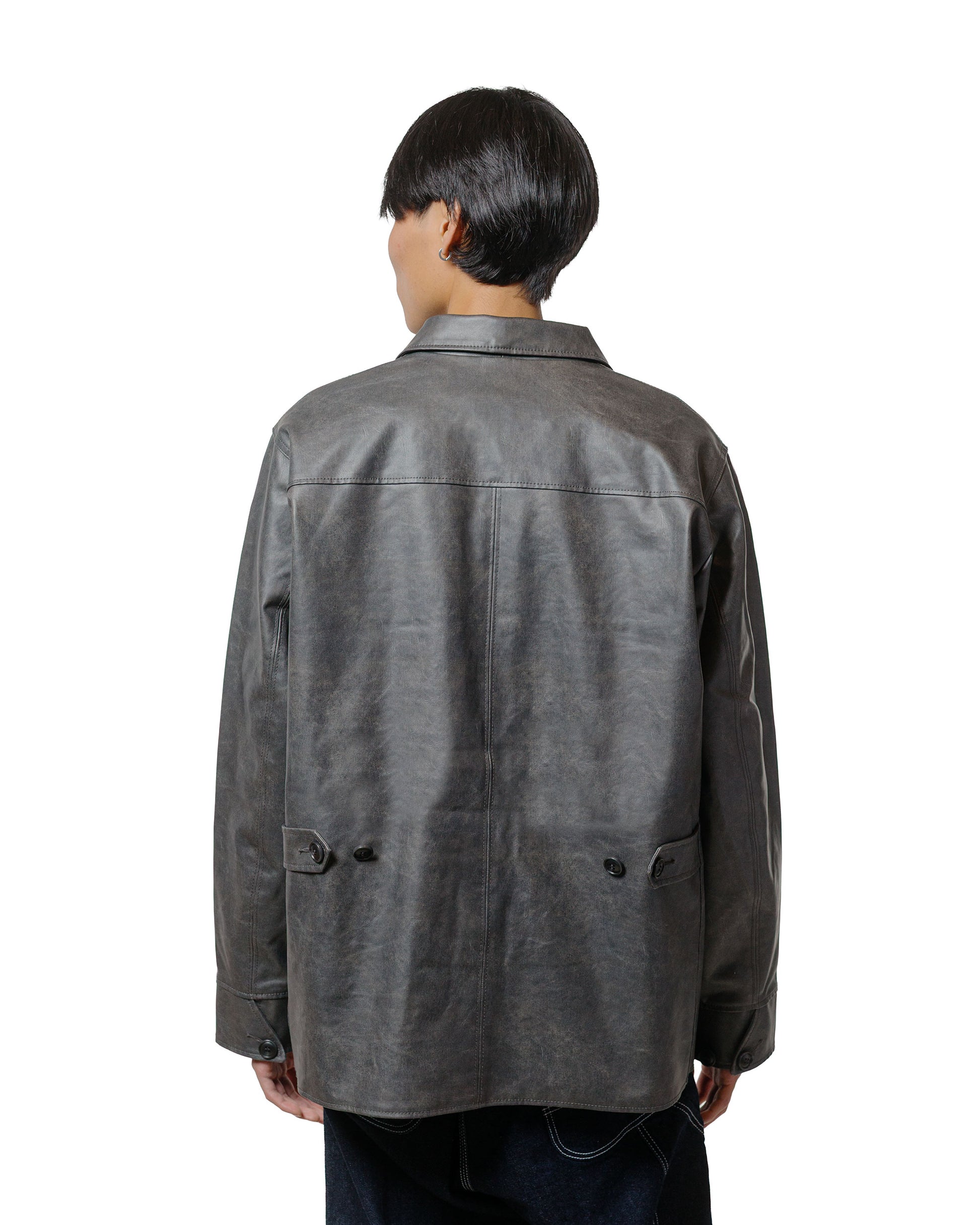 lost & found Beams Plus Beams Plus Car Coat Aged Fake Leather Black