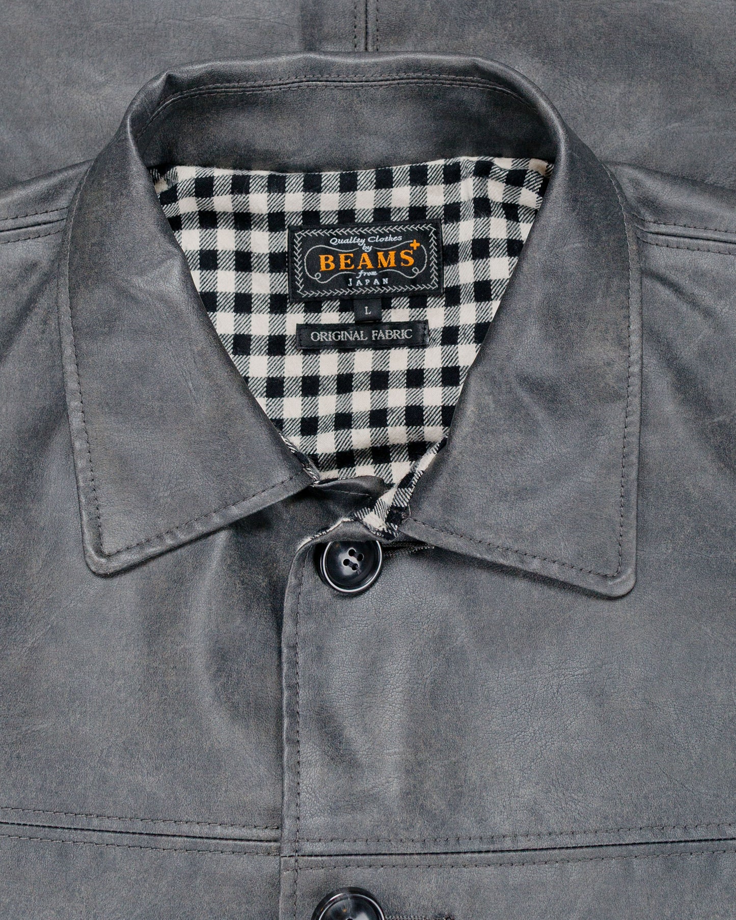 lost & found Beams Plus Beams Plus Car Coat Aged Fake Leather Black