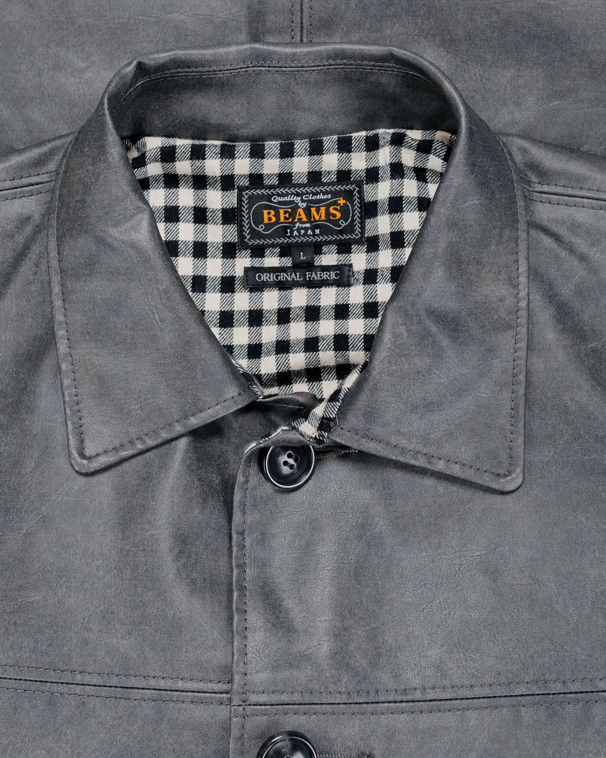 lost & found Beams Plus Beams Plus Car Coat Aged Fake Leather Black