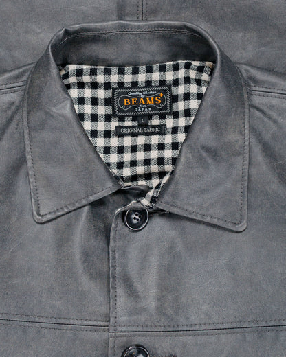 lost & found Beams Plus Beams Plus Car Coat Aged Fake Leather Black