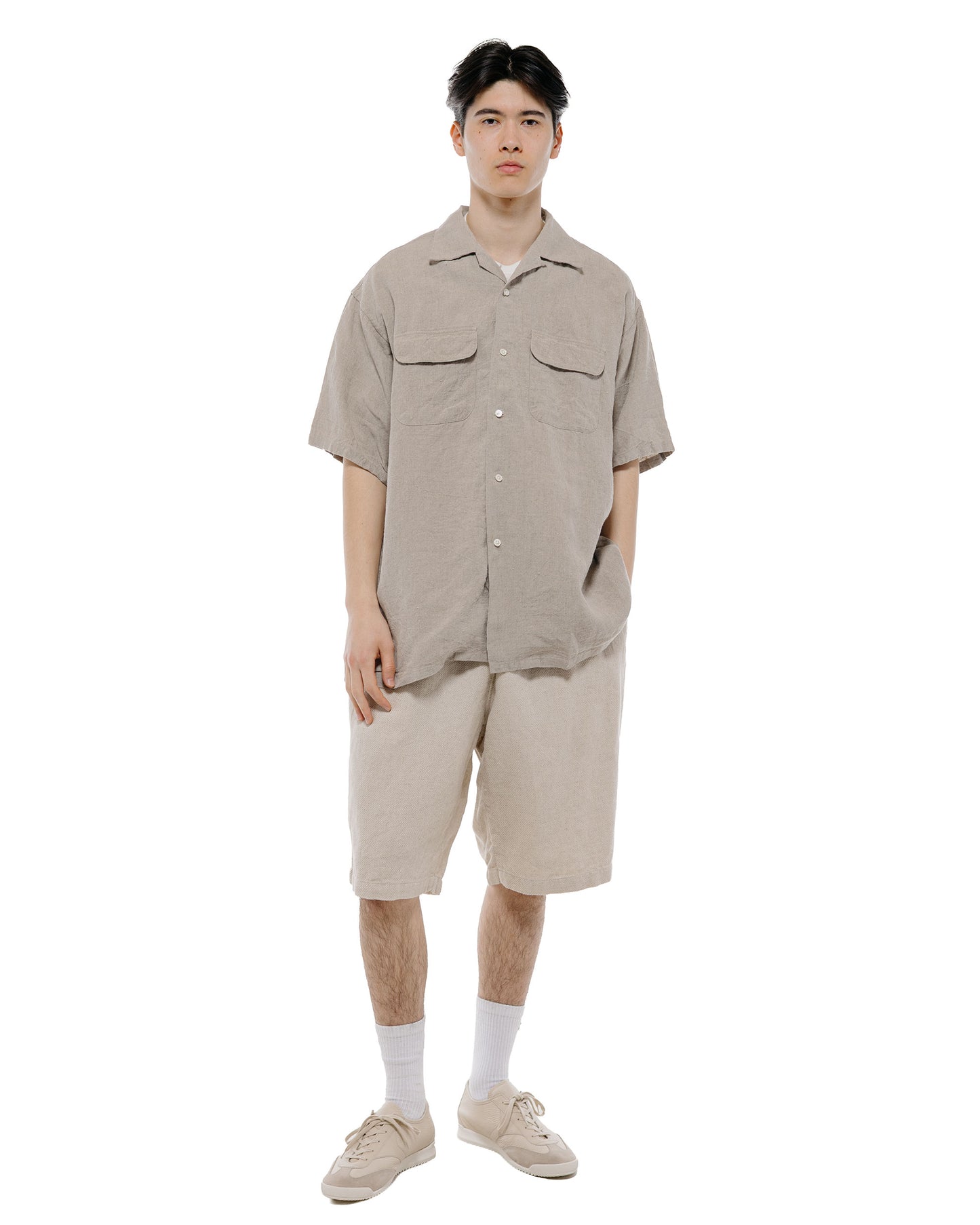 lost & found Beams Plus Beams Plus Open Collar 1/40 Linen Natural