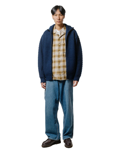 lost & found Beams Plus Beams Plus Full Zip Popcorn Pattern Navy