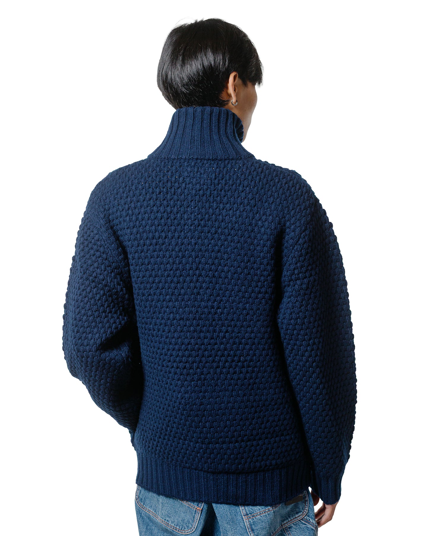 lost & found Beams Plus Beams Plus Full Zip Popcorn Pattern Navy
