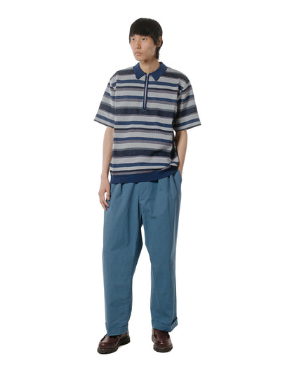 lost & found Beams Plus Beams Plus Half Zip Knit Polo Navy