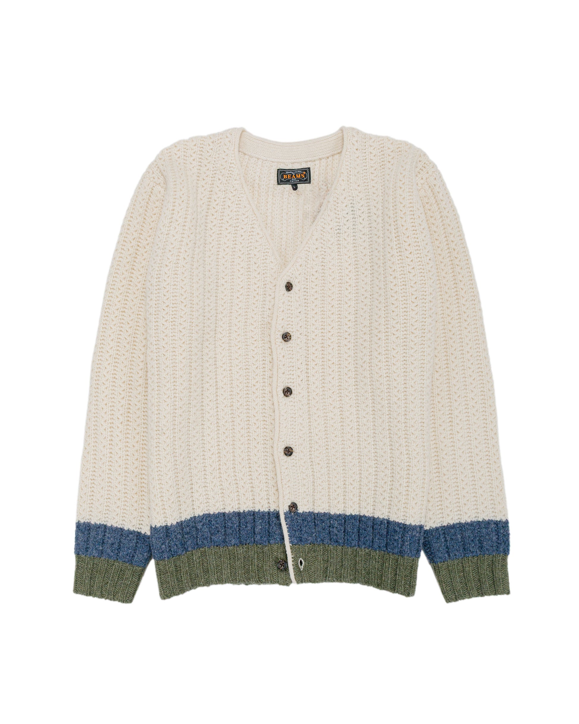 lost & found Beams Plus Beams Plus Hem Line Cardigan White