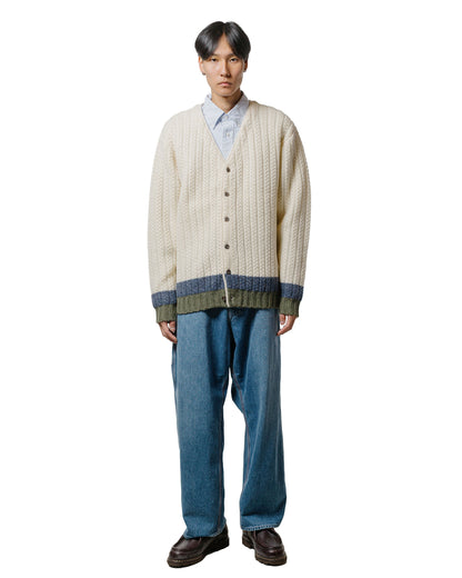 lost & found Beams Plus Beams Plus Hem Line Cardigan White