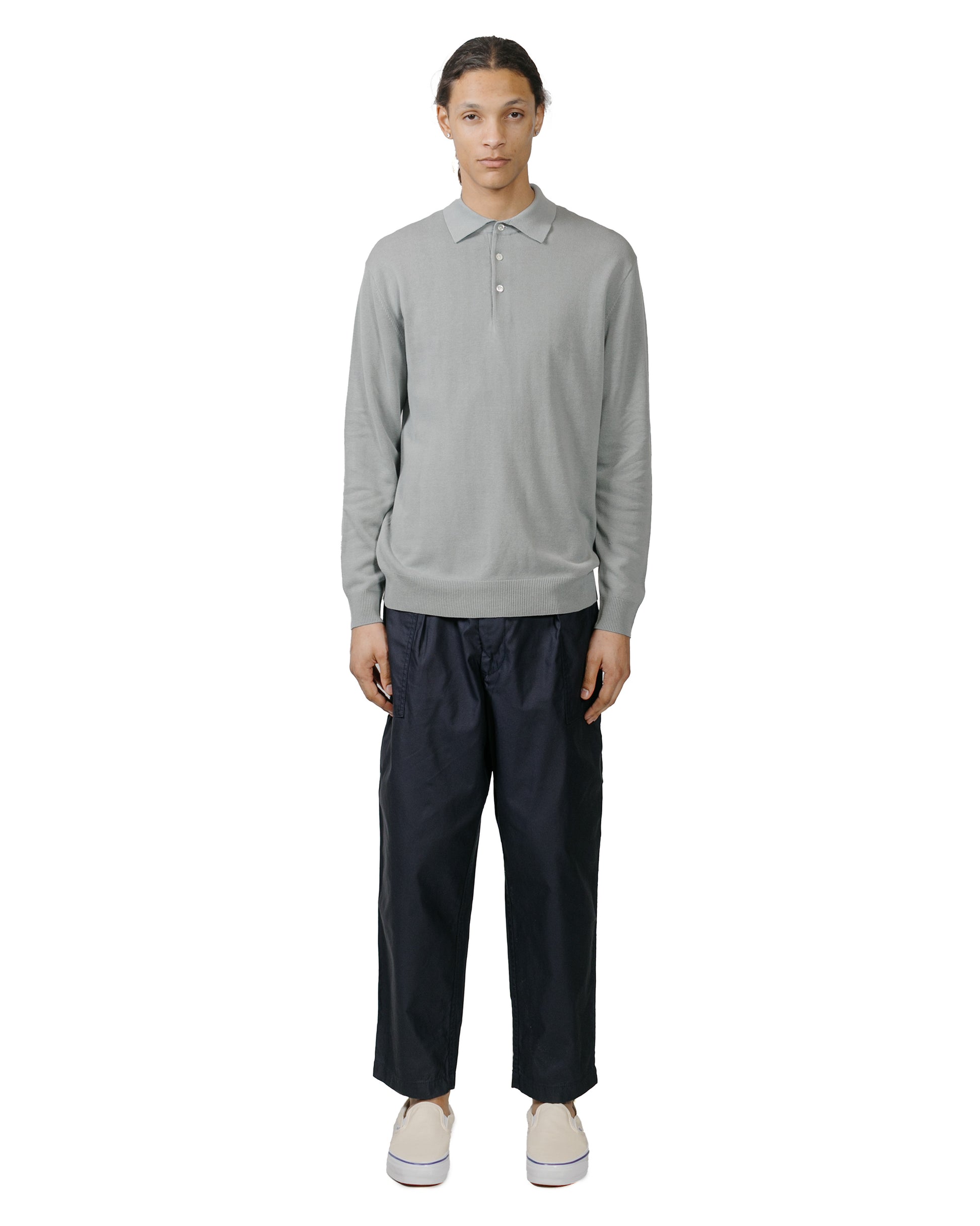 lost & found Beams Plus Beams Plus Knit Polo 12G Ice Blue