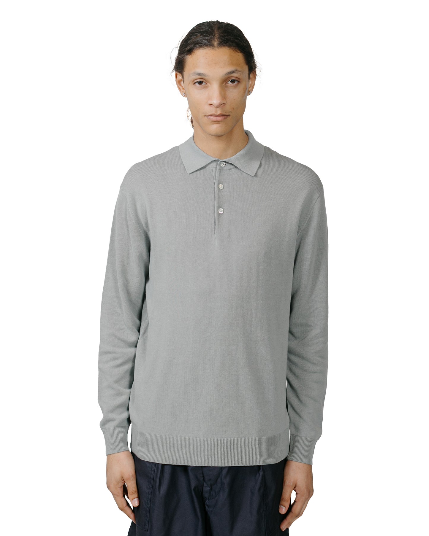 lost & found Beams Plus Beams Plus Knit Polo 12G Ice Blue