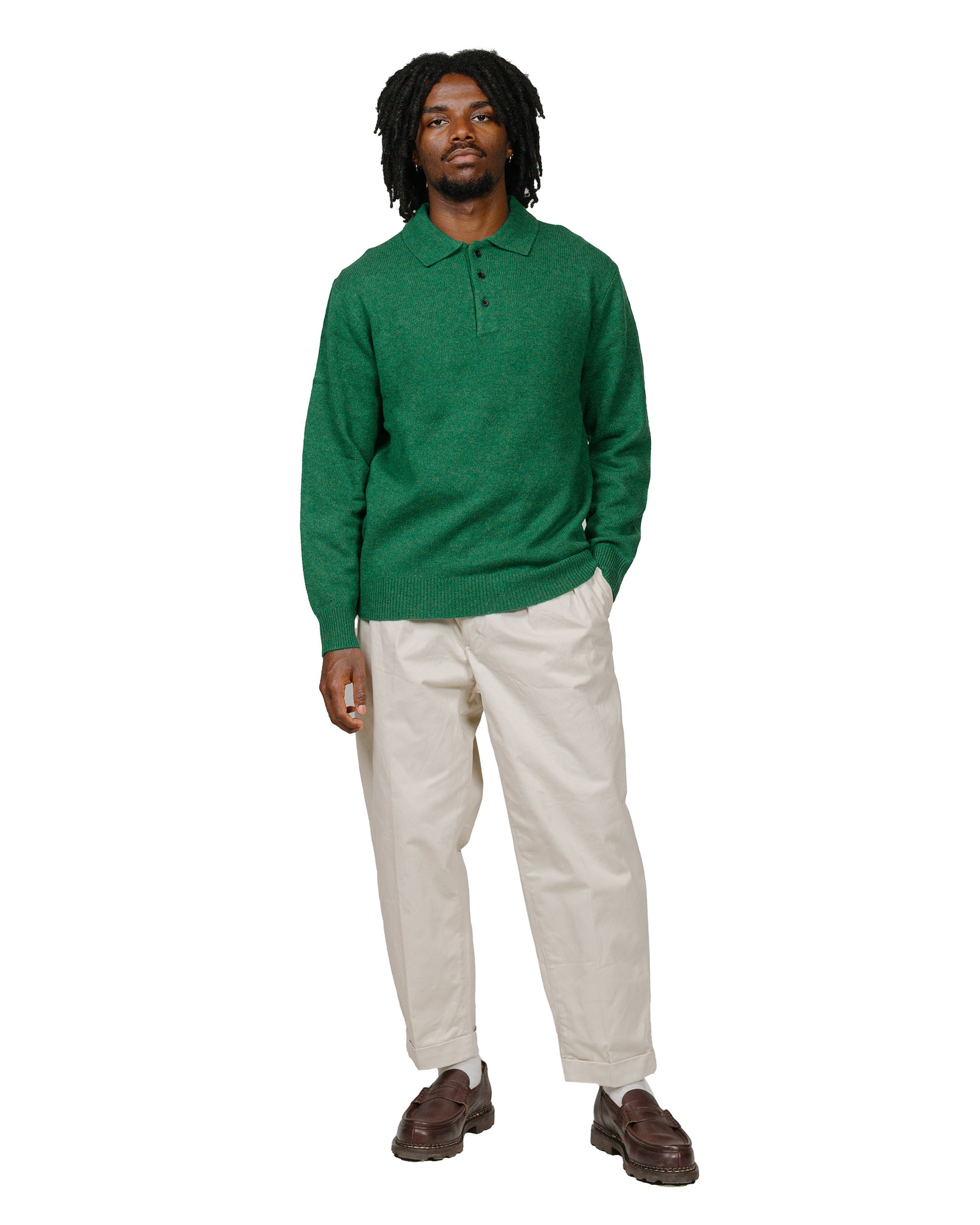 lost & found Beams Plus Beams Plus Knit Polo 9G Bright Green