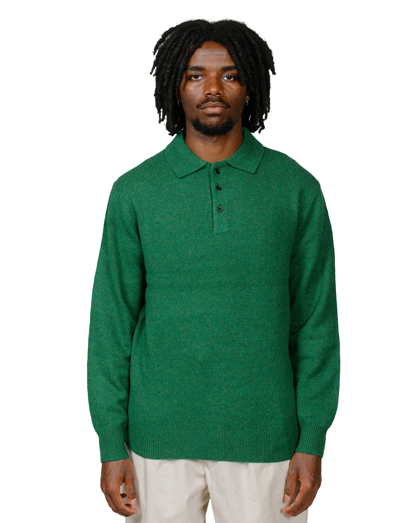 lost & found Beams Plus Beams Plus Knit Polo 9G Bright Green