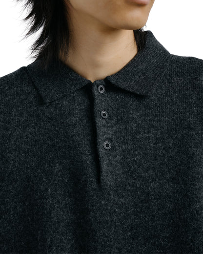 Beams Plus Knit Polo 9G Charcoal Grey
