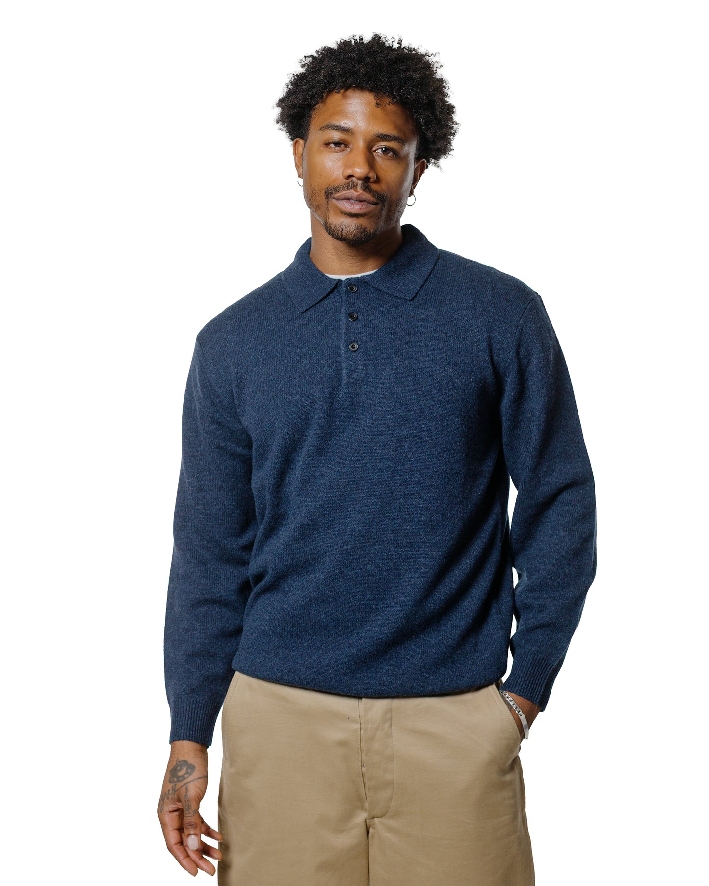 lost & found Beams Plus Beams Plus Knit Polo 9G Navy