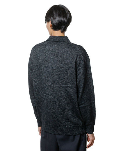 lost & found Beams Plus Beams Plus Knit Polo 9G Wool Silk Shaggy Black