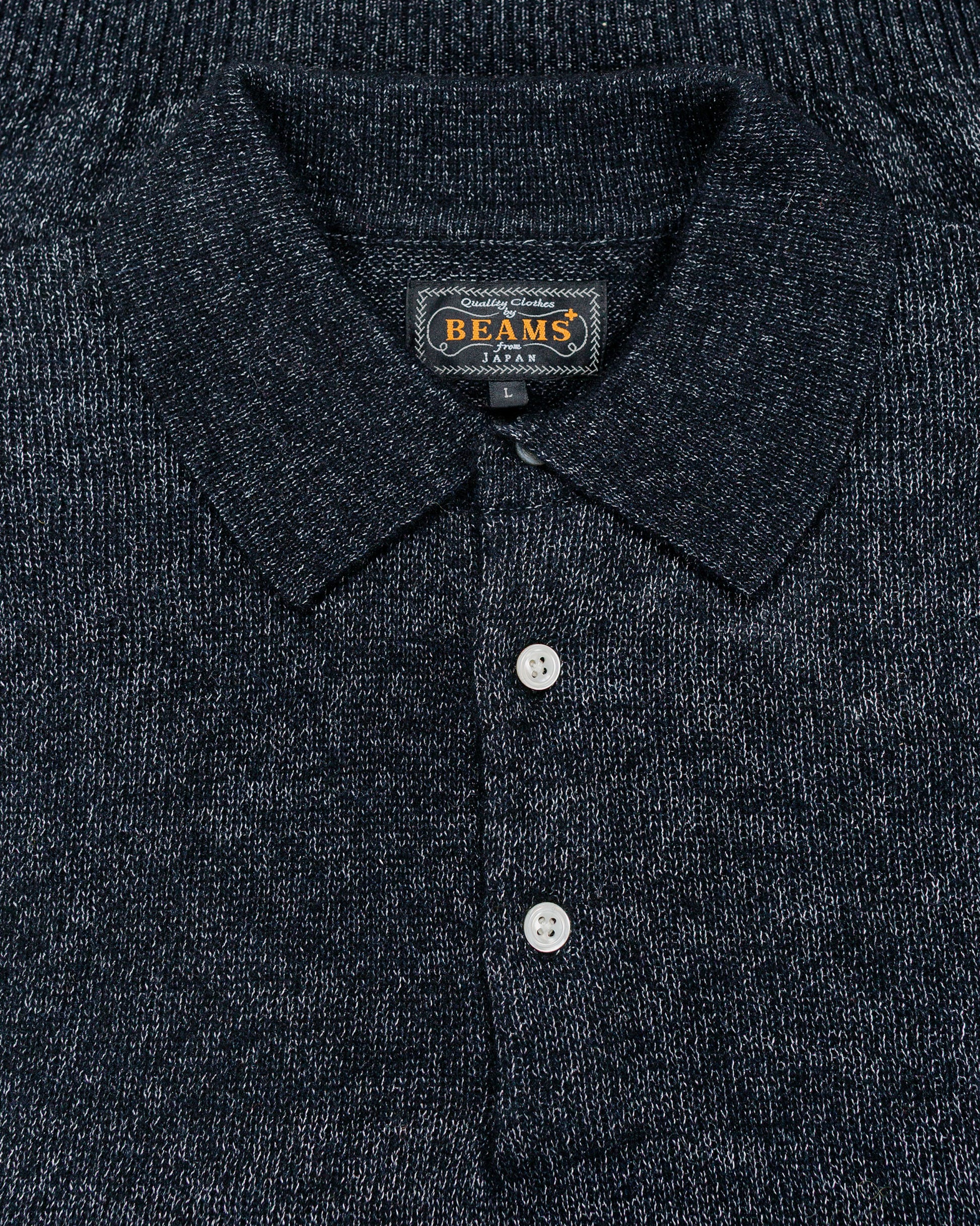 lost & found Beams Plus Beams Plus Knit Polo 9G Wool Silk Shaggy Black