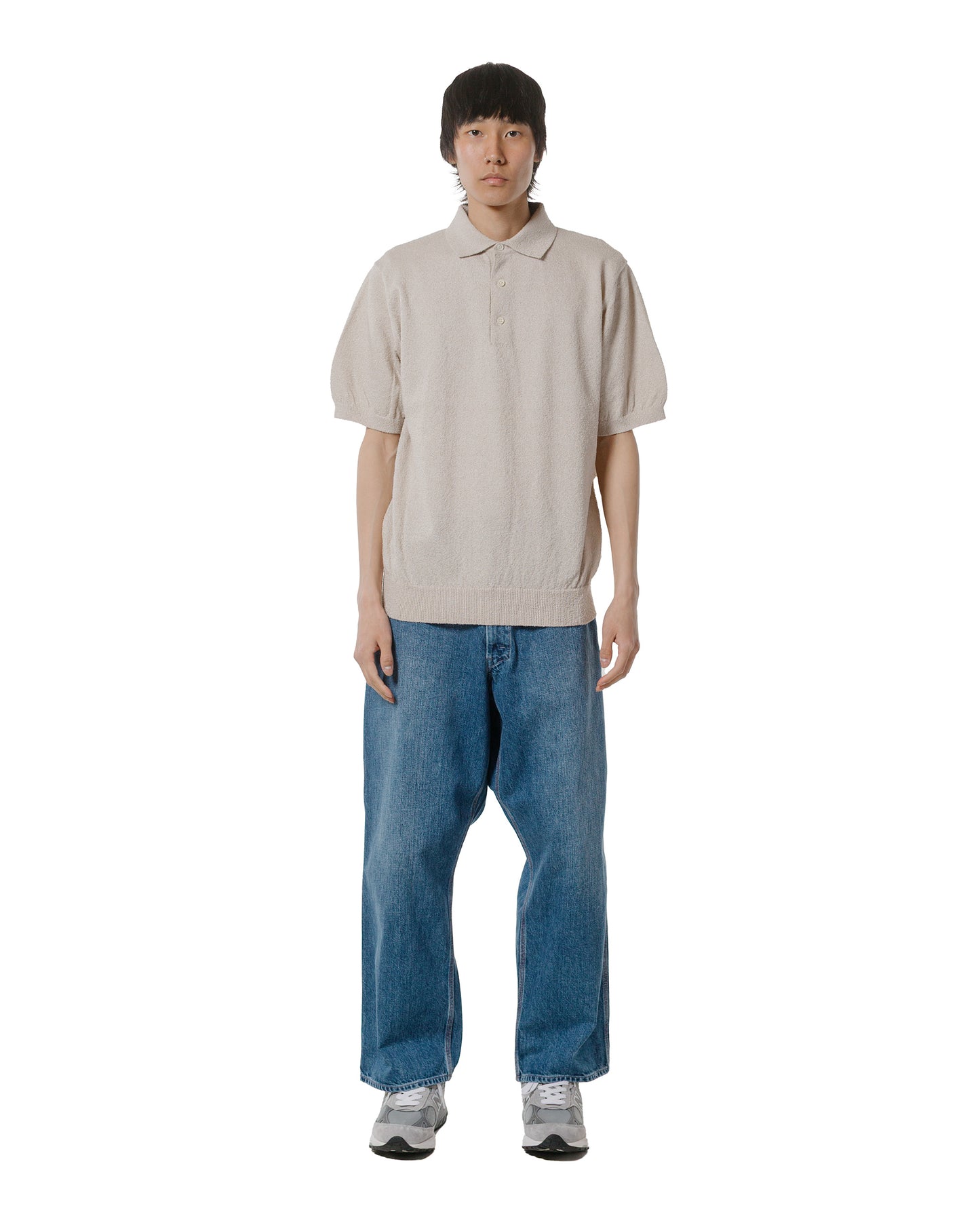 lost & found Beams Plus Beams Plus Knit Polo Boucle Beige