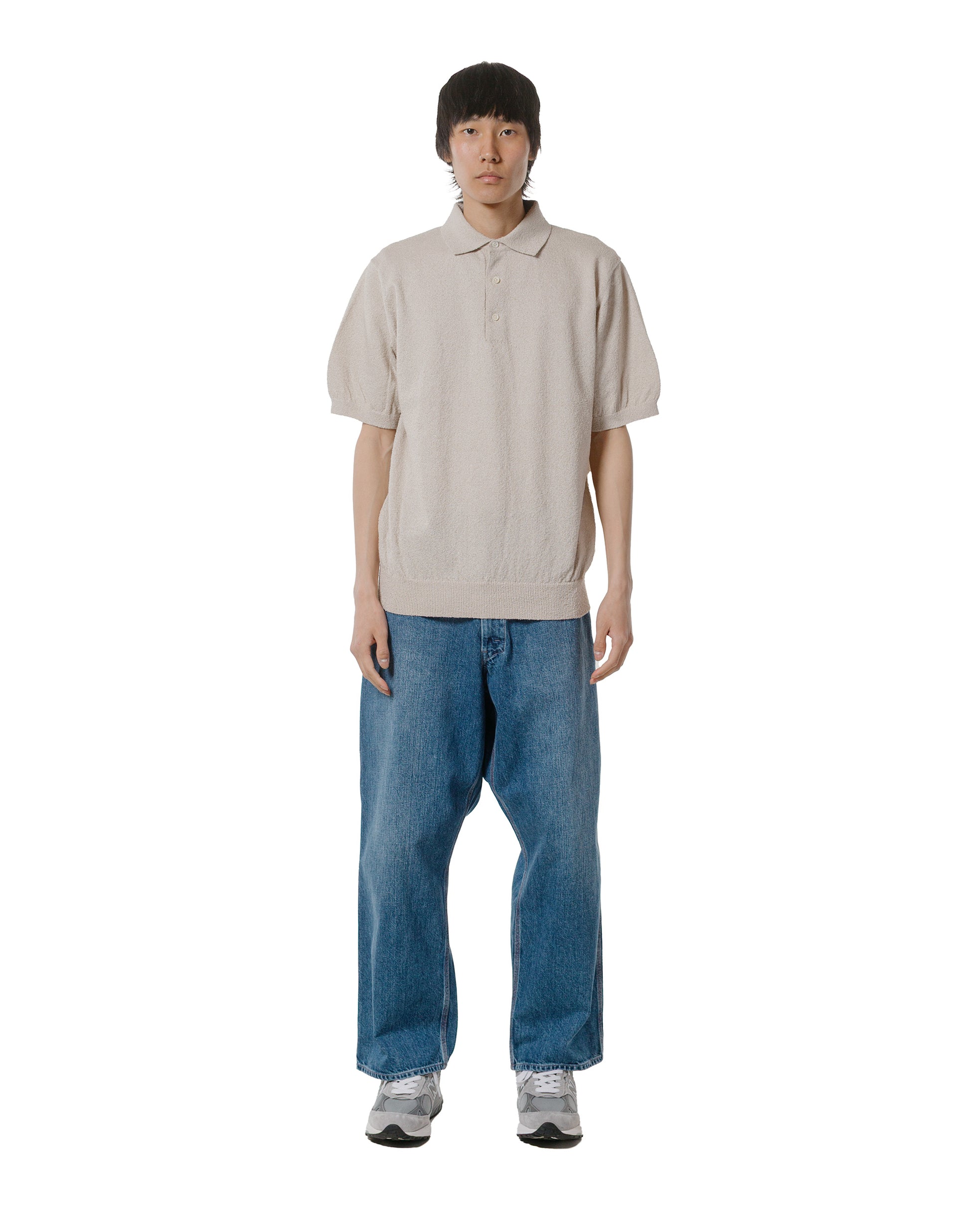 lost & found Beams Plus Beams Plus Knit Polo Boucle Beige