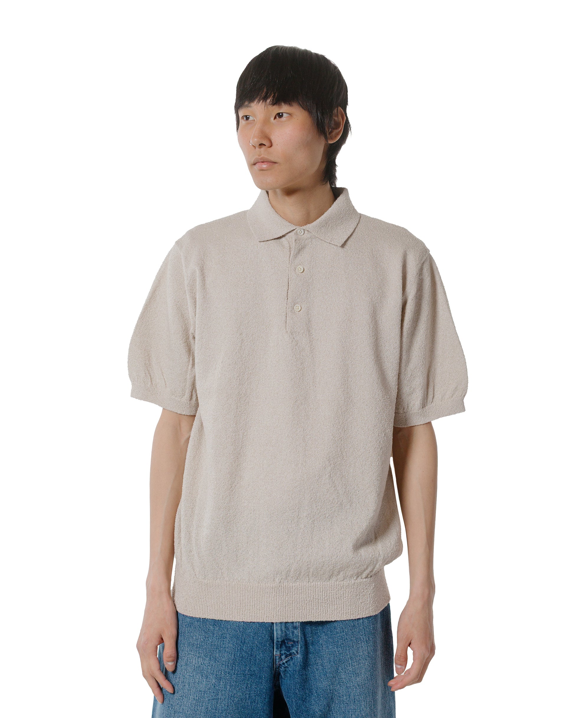 lost & found Beams Plus Beams Plus Knit Polo Boucle Beige