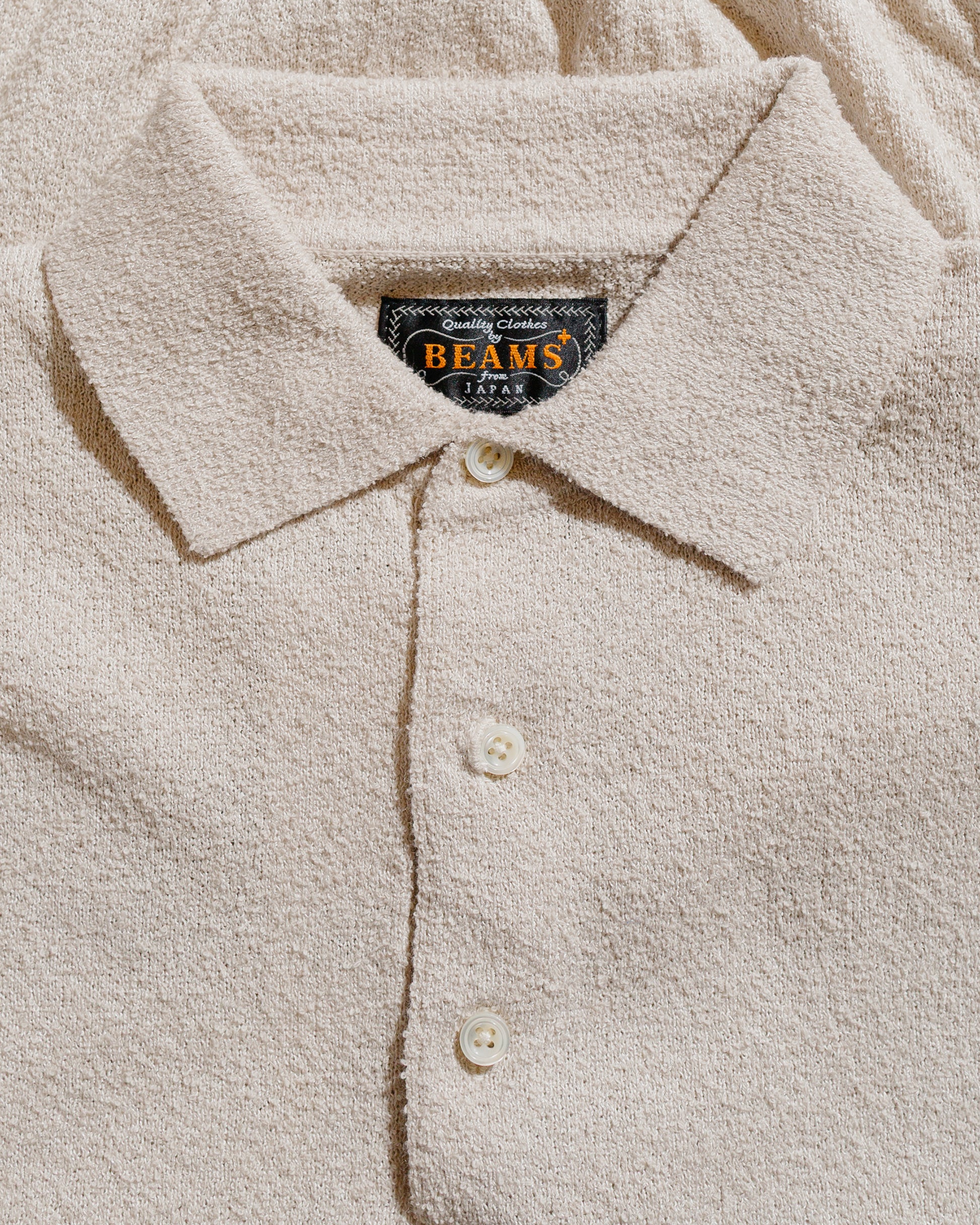 lost & found Beams Plus Beams Plus Knit Polo Boucle Beige