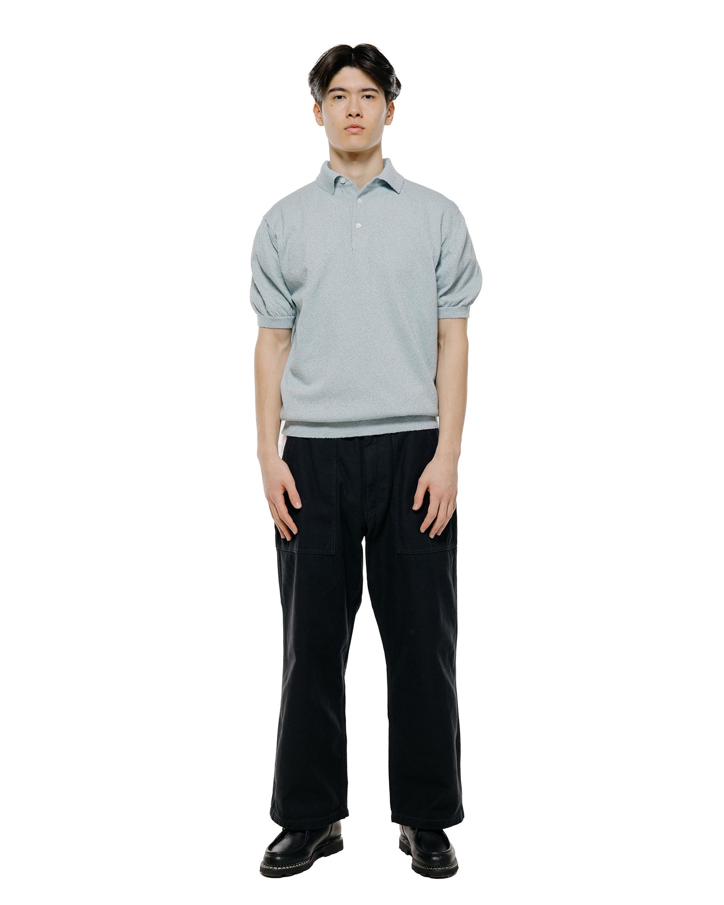 lost & found Beams Plus Beams Plus Knit Polo Boucle Sax