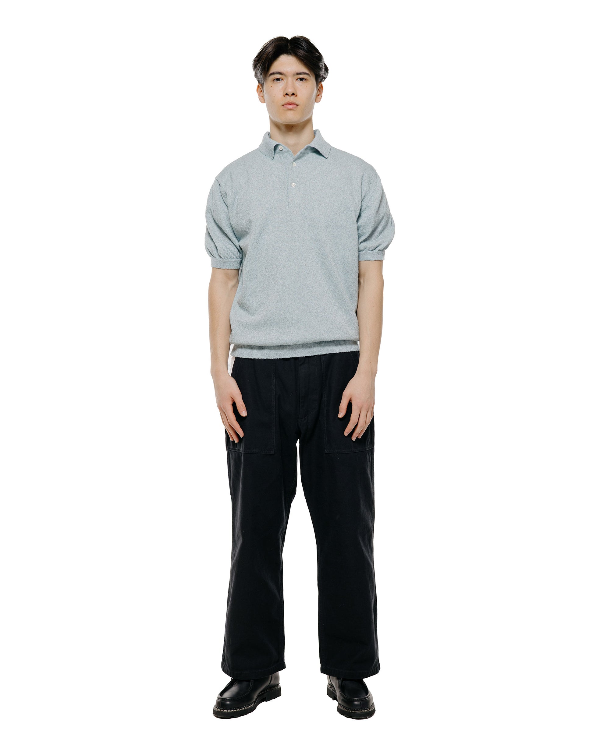 lost & found Beams Plus Beams Plus Knit Polo Boucle Sax