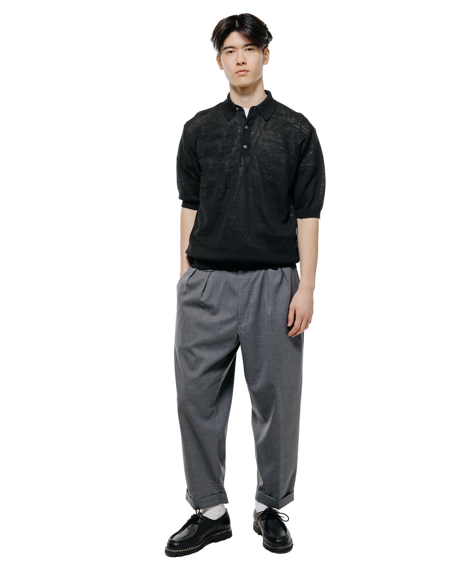 lost & found Beams Plus Beams Plus Knit Polo Hemp Black
