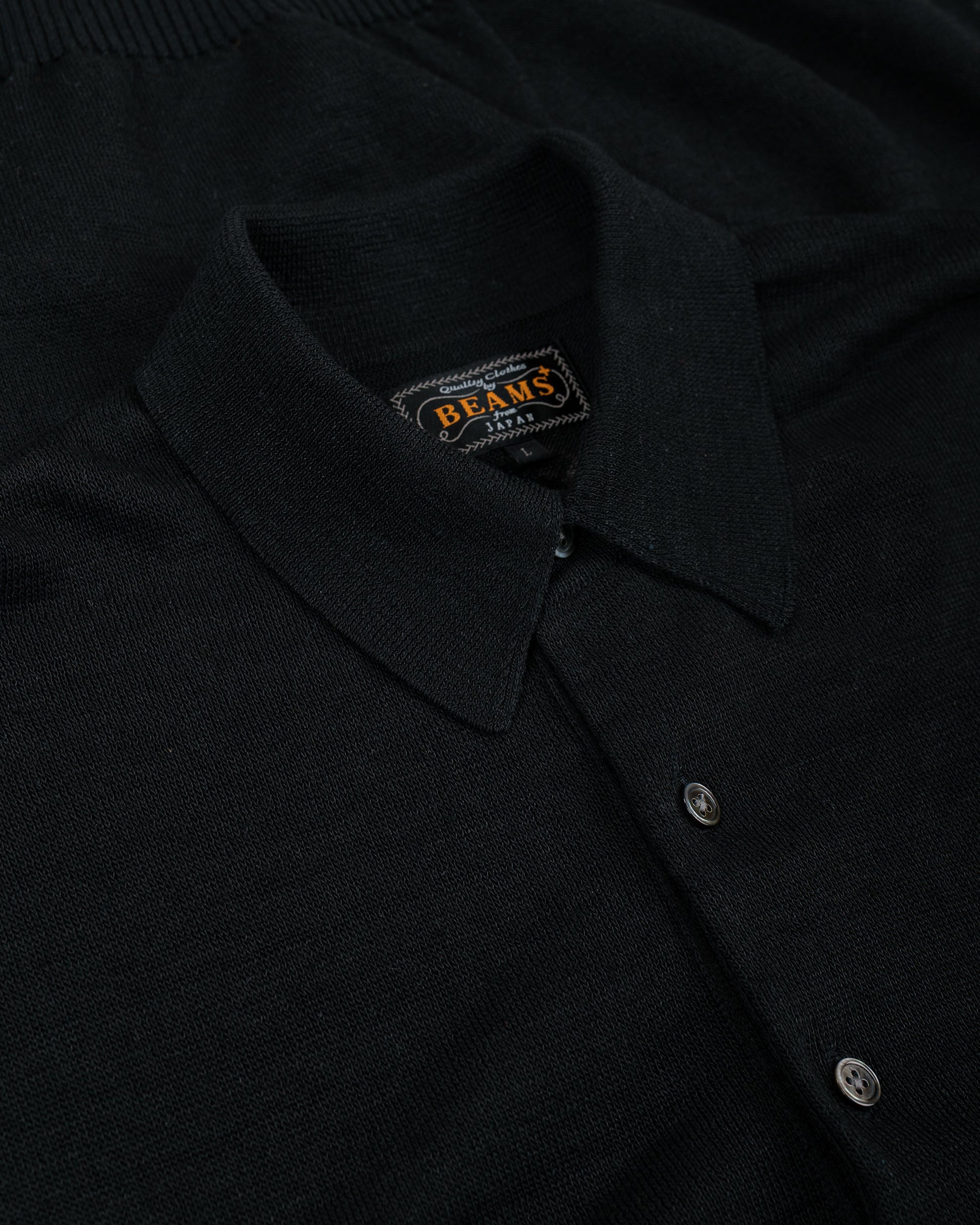 lost & found Beams Plus Beams Plus Knit Polo Hemp Black