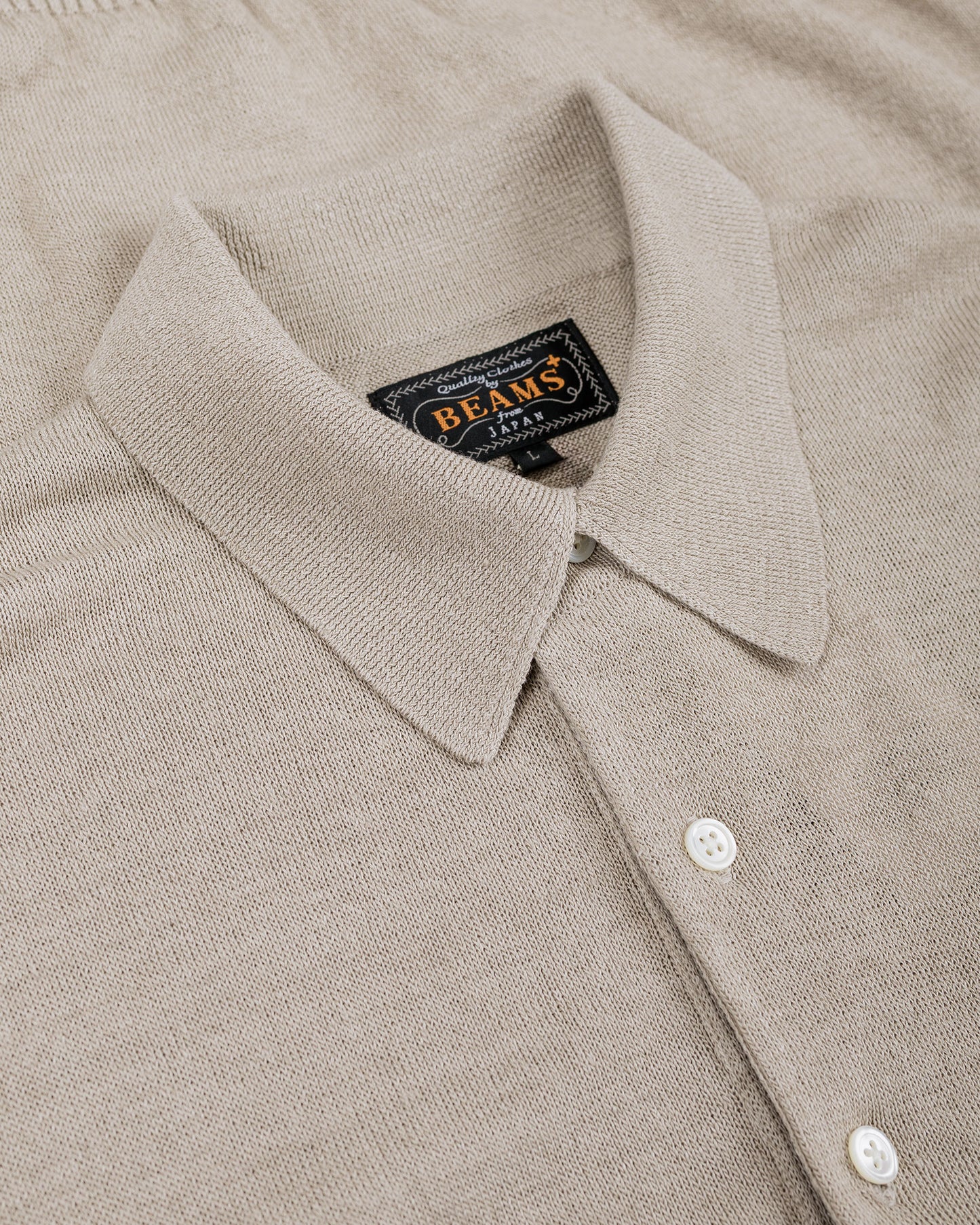 lost & found Beams Plus Beams Plus Knit Polo Hemp Light Grey