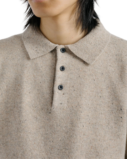 Beams Plus Knit Polo Nep 9G Beige