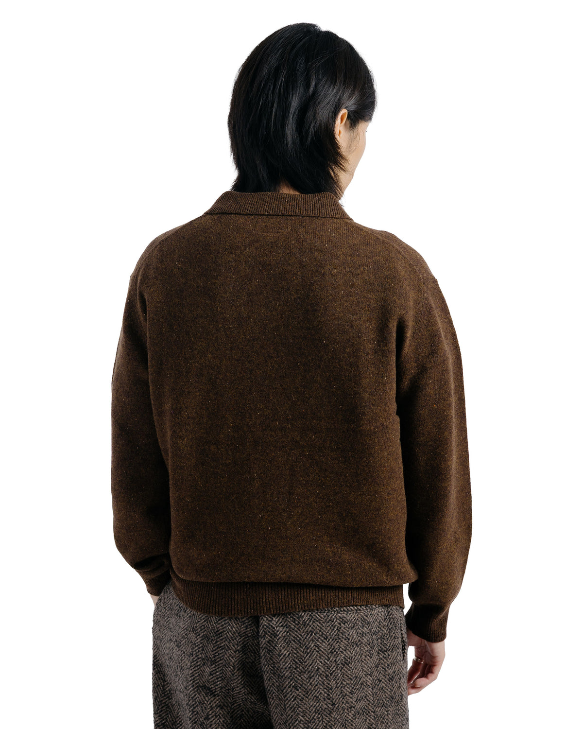 Beams Plus Knit Polo Nep 9G Brown