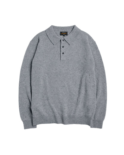Beams Plus Knit Polo Nep 9G Ice Blue