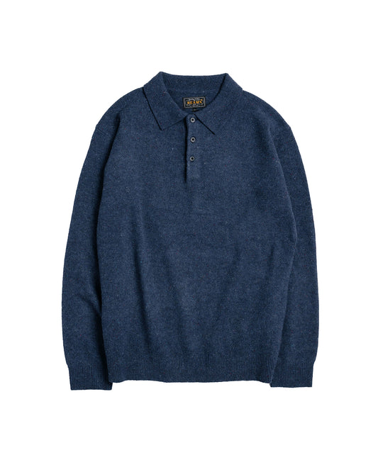 Beams Plus Knit Polo Nep 9G Navy