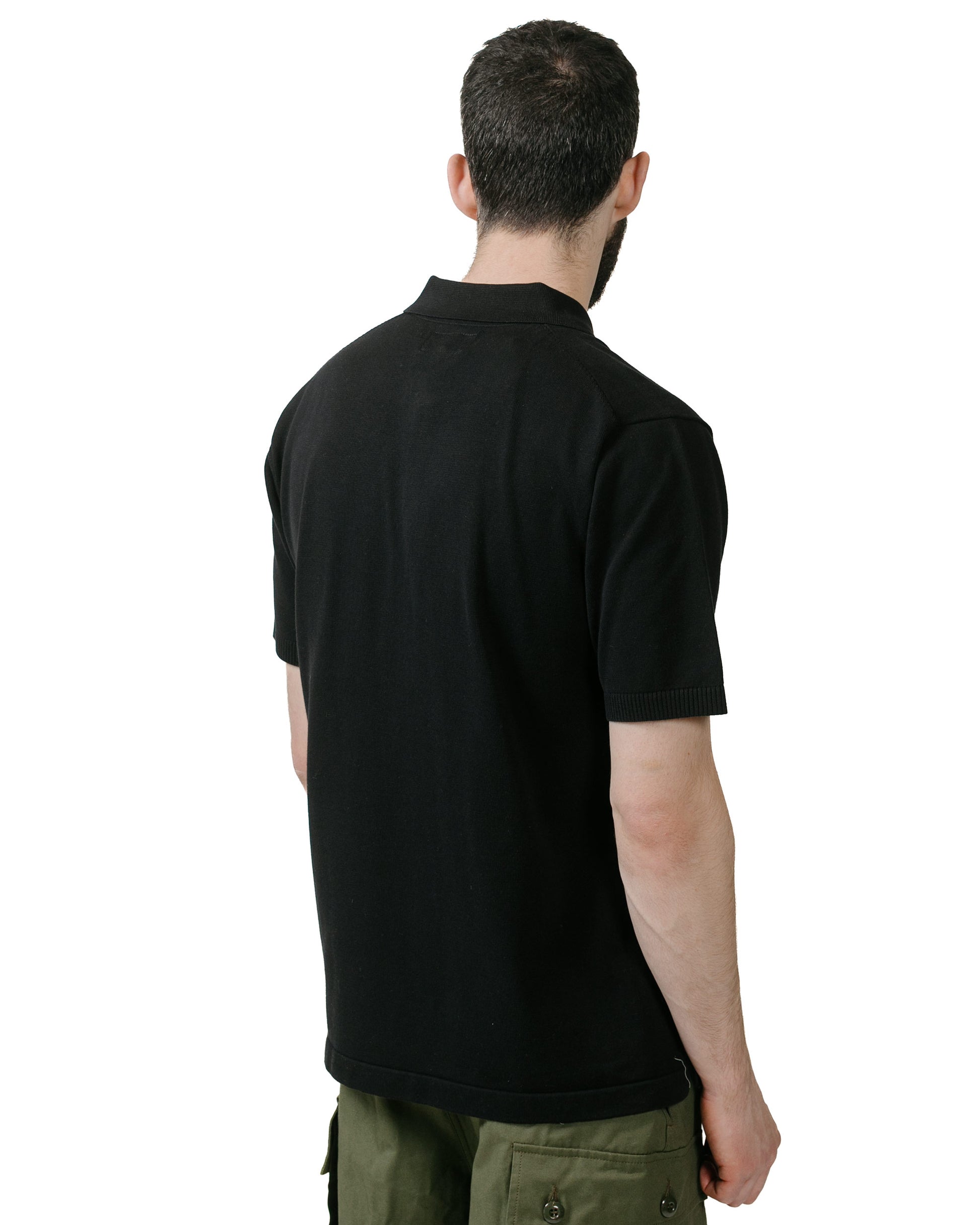 lost & found Beams Plus Beams Plus Knit Polo Solid 12G Black