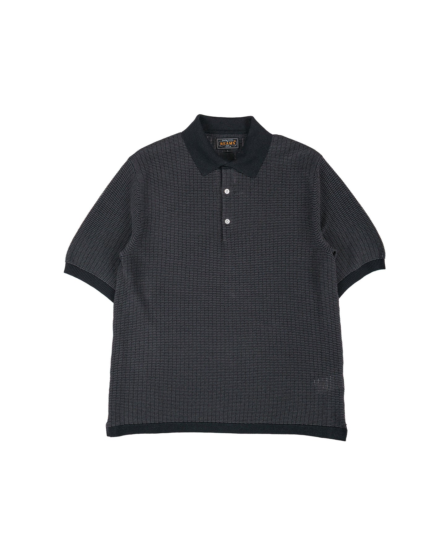 lost & found Beams Plus Beams Plus Knit Polo 'Washi' 2 Tone Black
